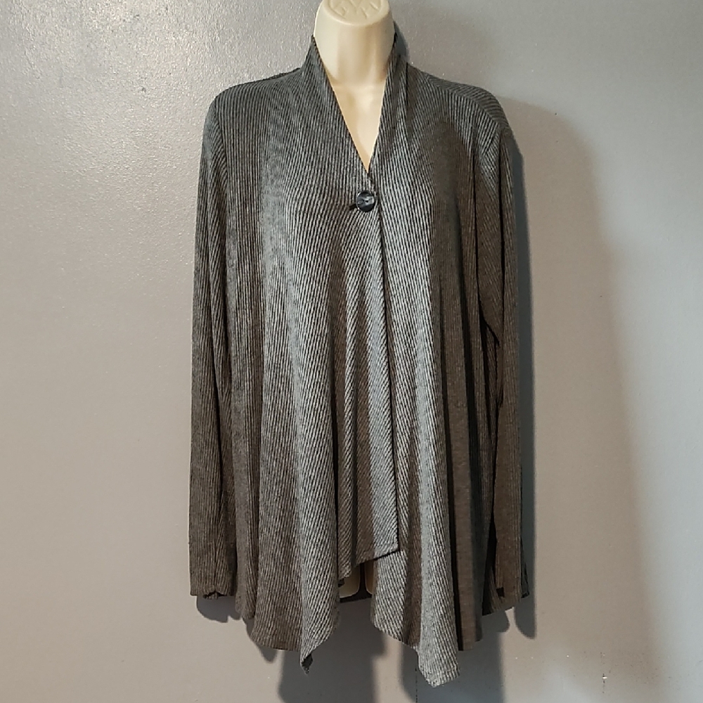 New Direction Women's Gray Cardigan Sweater